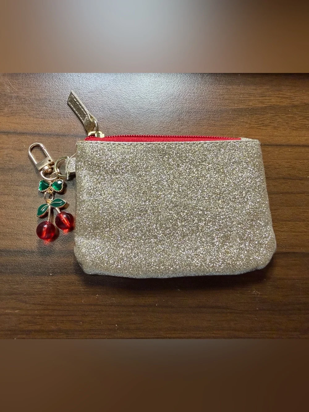 Glitter Zip Pouch/Bag Charm - Gold - Picture 1 of 1